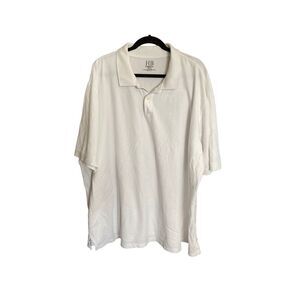 Harbor bay, men’s big and tall, white short sleeve polo S/4X